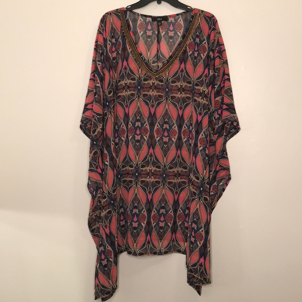 Bead Trim Caftan Tunic By Ellos